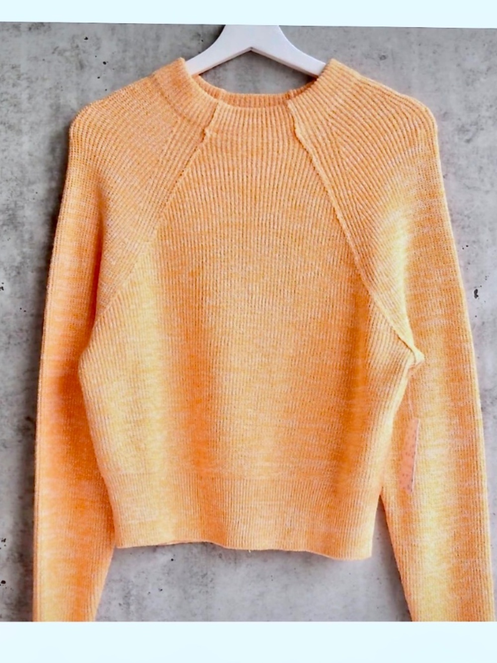Free People Mock Neck Pullover Sweater Orange Zest Size XS